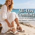 thumbnail image 6 of Braided Boho Sandals Wedges for Women Adjustable Ankle Strap Comfort Open Toe Sandals with Platform - Espadrille Wedge Sandals for Summer Beach Casual, 6 of 9
