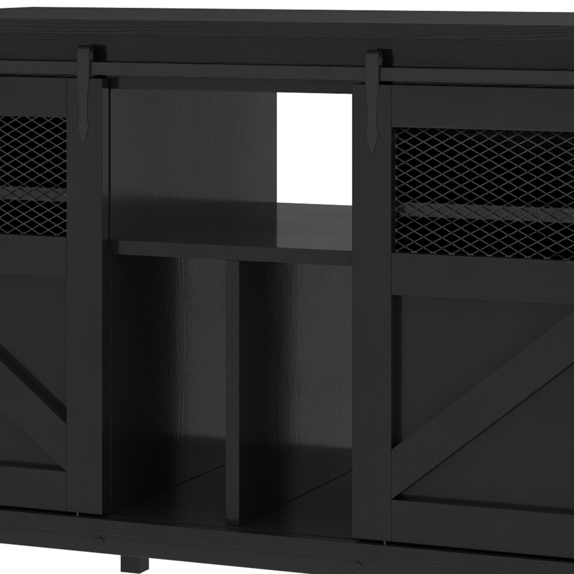 Uforic 120 Gal Fish Tank Stand with Storage, 1100 Lbs Capacity, Power Outlets, Barn Door, Black