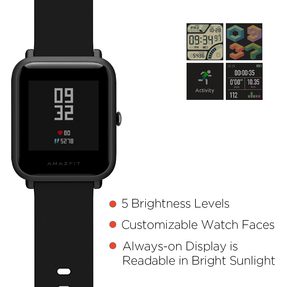 Amazfit Bip Smartwatch by Huami (A1608 Black) - image 3 of 9