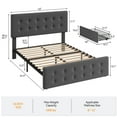 thumbnail image 2 of Full Size Platform Bed Frame with 4 Storage Drawers & Headboard,Faux Leather or Linen, Button Tufted Platform, Strong Wooden Slats,No Box Spring Needed, 2 of 15