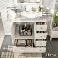 thumbnail image 6 of Eviva Happy 30" W x 18" D x 34" H White Bathroom Vanity with White Carrara Marble Counter-Top, 6 of 6