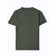 thumbnail image 3 of Ceisia Men's Slim Fit Short Sleeve Henley Shirt Waffle Knit Solid Color Casual T-shirt Army Green M Gifts, 3 of 7