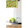 thumbnail image 3 of Ambesonne Floral Yellow Valance Pack of 2, Summer Sunflowers Art, 54"X18", Pistachio Green Redbrown, 3 of 4