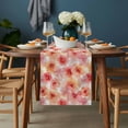 thumbnail image 2 of Pink Flowers Table Runner - 120 Inch Long, Kitchen Dining Table Runner Dresser Scarves, Pastoral Floral Leaves Botanical Rustic Farmhouse Decor for Coffee Tables Wedding Party Banquet, 2 of 8