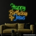 thumbnail image 2 of Glowneon Happy Birthday Jesus Neon Sign, Happy Birthday Led Sign, Cross LED Light, Christmas Décor, 2 of 5