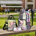thumbnail image 2 of DISNIMO Clear Backpack, Axolotl Music Note Print 17 Inch Heavy Duty Clear Backpacks for School, Large PVC Transparent Bookbag with Lunch Box and Pencil, Back to School Gift, 2 of 5
