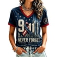 thumbnail image 2 of Women's 9.11 Never Forget Printed V-Neck T Shirts Patriotic American Flag 2001-2026 25Th Anniversary Honor Tops, S, 2 of 4