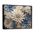 thumbnail image 2 of Designart "Simply Beige And Muted Blue Mums In Bloom II" Mums Floater Framed Wall Decor, 2 of 5