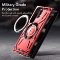 thumbnail image 2 of for Samsung Galaxy S24 Ultra (Not S24)  Case with 360° Ring Kickstand, Dual Layer Military Grade Heavy Duty Shockproof Protection Phone Case Cover for Samsung Galaxy S24 Ultra. SHJ-Black, 2 of 10