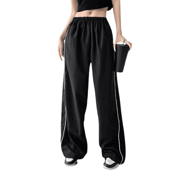 PPCHVOY Women's Wide Leg Pants Y2K Elastic Waist Sweatpants Casual Comfort Loose Fit Pants for Women S-2XL