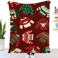 thumbnail image 2 of FUNIER Christmas Blanket Chrismas Sweater Printed Soft Flannel Blanket Machine Washable Lightweight Warm Christmas Fuzzy Blanket for Couch,Sofa and Bed, 2 of 5