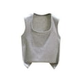 thumbnail image 7 of Cotton Tank Tops for Women Summer Slim Fitted Crop Sleeveless Base Tees Undershirts Square Neck Tanks Vest (L, Gray), 7 of 7