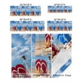 thumbnail image 4 of Rod Pocket Window Valances Blue Red Slippers Seaside Beach Short Kitchen Curtains Ocean Starfish Shell Window Treatment Drapes for Bedroom Bathroom Living Room 42x18In,1 Panel, 4 of 7