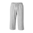 thumbnail image 6 of Bbyeadc Capris Pants for Men Straight Leg Solid Color Bottoms Baggy Drawstring Capris Cute Summer Spring Culottes with Pocket,Gray(M), 6 of 8