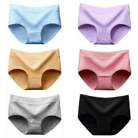

Promotion!6PS Women s Underwear Cotton Seemless Panties Middle Waist Briefs Comfortable Panty Underwear