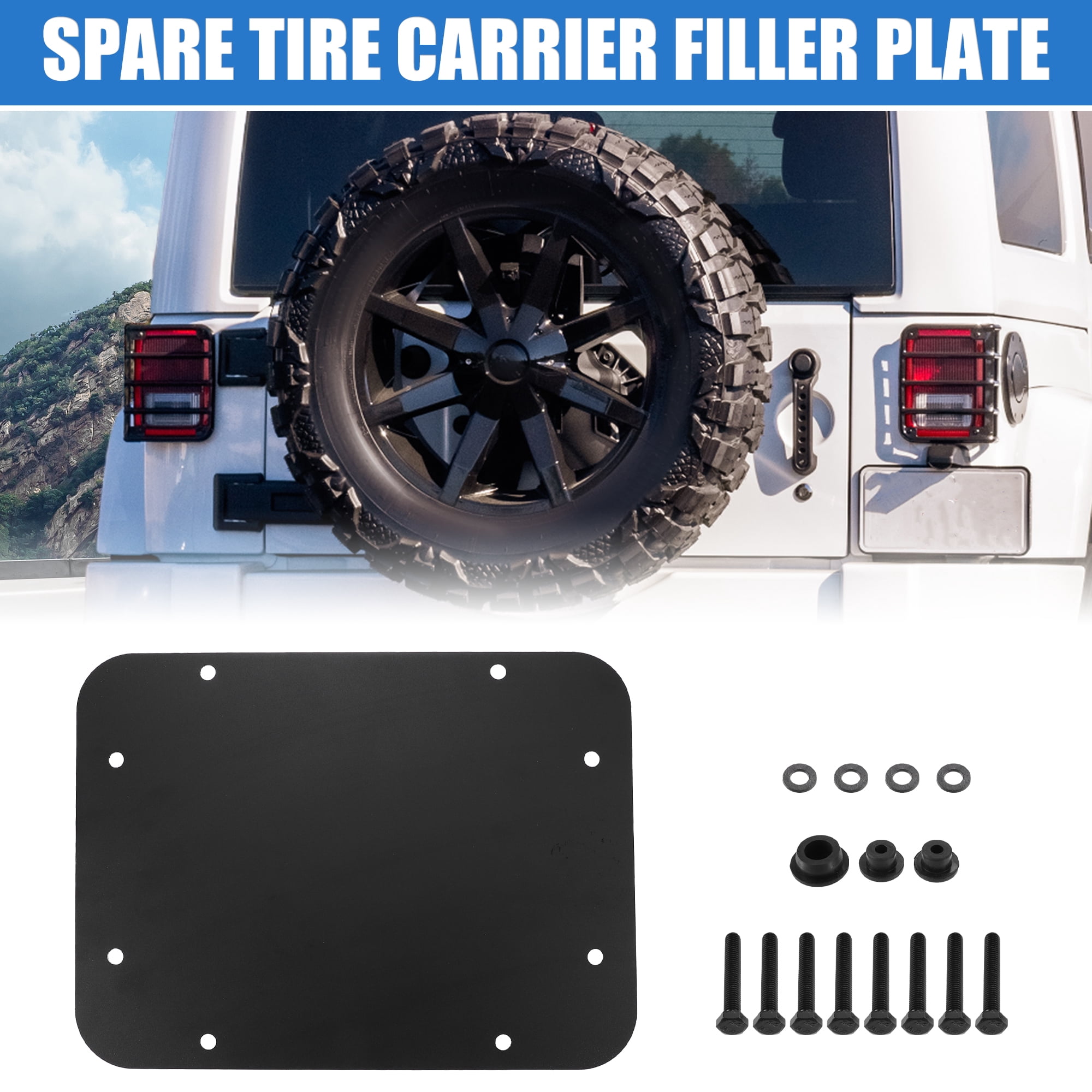 Unique Bargains Spare Tire Carrier Filler Plate for Jeep Wrangler JK JKU 2007-2018