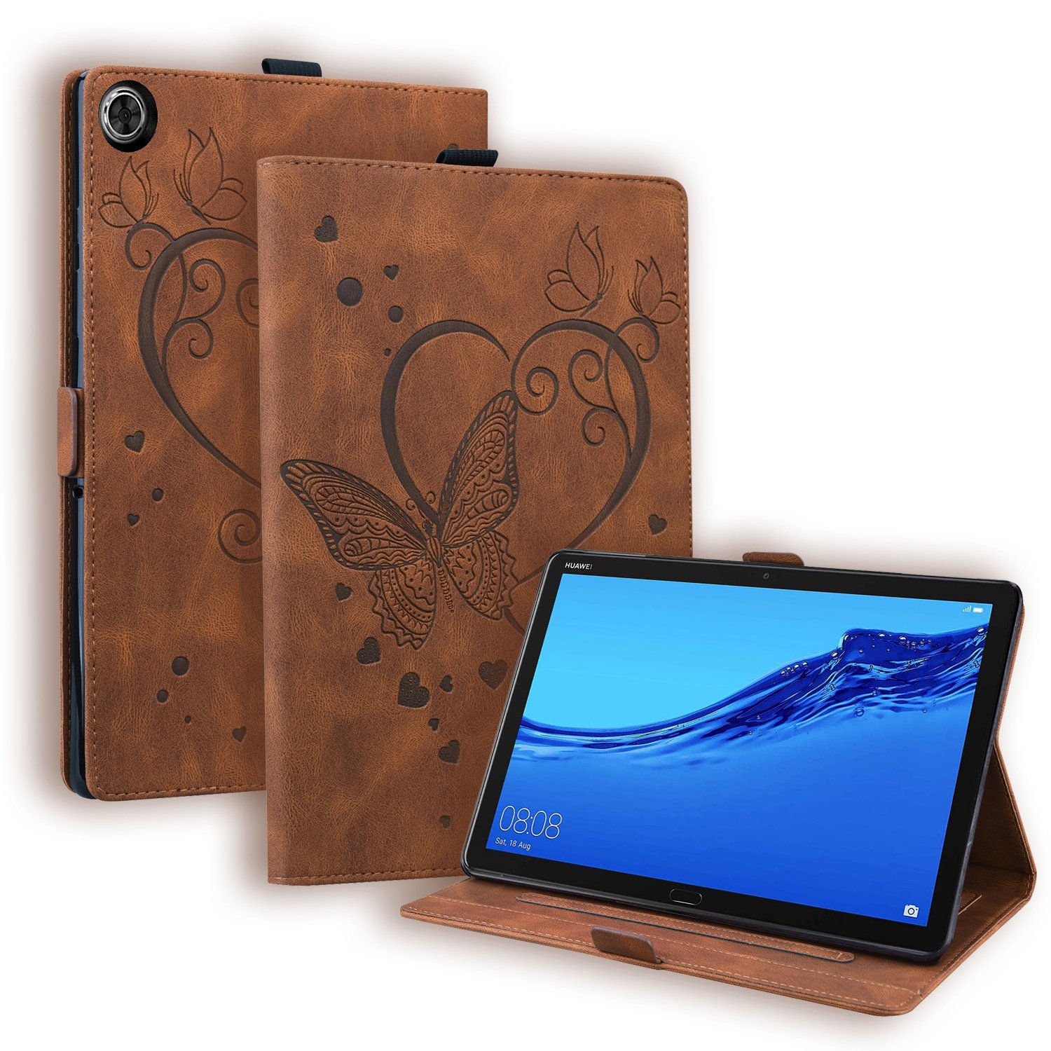 For Huawei MediaPad M5 Lite 8 / Honor Tab 5 Love Butterfly Pattern  Horizontal Flip Leather Case