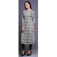 thumbnail image 3 of Bimba Long Straight Dresses For Women Printed 3/4 Sleeve Indian Clothing, 3 of 6