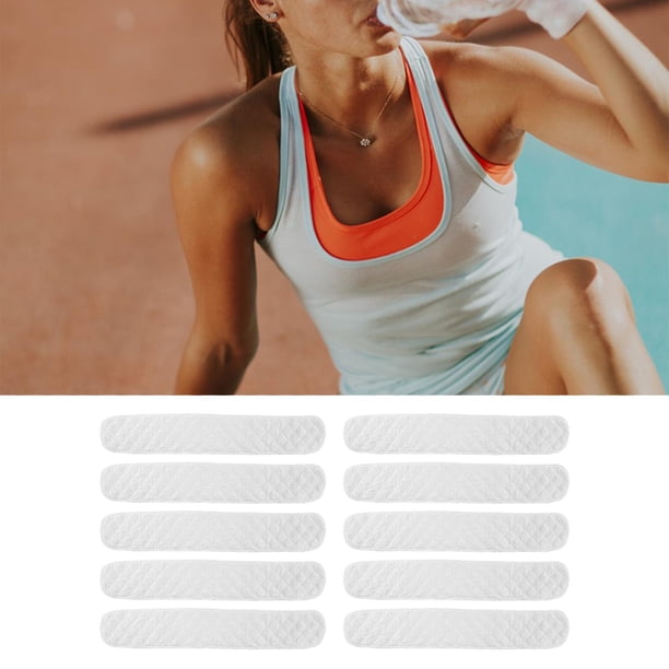 10 protectores de sujetador para el sudor, ropa interior, forros de sujetador de algodón, suministros para mujeres, baile, clima cálido, gimnasio, 44 cm x 83 cm x 015 cm