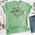 thumbnail image 2 of Jaw Need Jesus Shirt, Unisex Women's Men's Shirt, Religious Shirt, Y'all Need Jesus Shirt, Shark Pun Shirt, Heather Apple Green, Medium, 2 of 6
