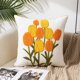 thumbnail image 1 of Funda de almohada con tulipanes, estilo campestre, para el hogar, sofá, mesilla de noche, oficina, cojín lumbar. Tamaño: 45 x 45 cm (17,72 x 17,72 pulgadas)., 1 of 6