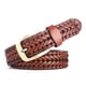 thumbnail image 1 of Cinturón trenzado de cuero para hombre, cinturón tejido de piel de vaca para jeans de 1,3 pulgadas de ancho con hebilla para regalo del día del padre 45,3" - Marrón-Marrón- Sincero Electrónica, 1 of 3