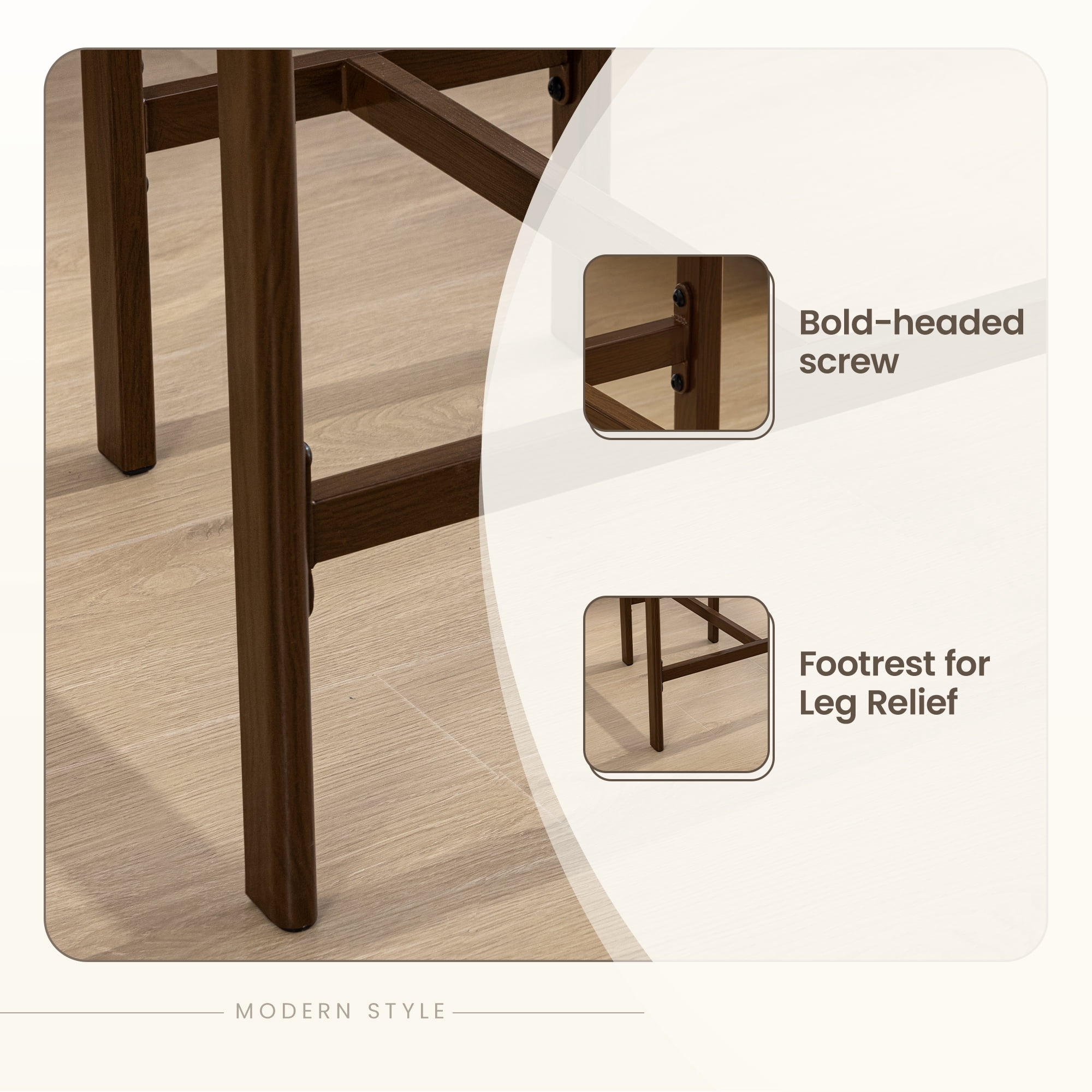 COOLHUT 26" Barrel Bar Stool, Counter Height Bar Stool with Linen Fabric, Upholstered Barstools for Kitchen Island or Home Bar, 1 Piece, Beige