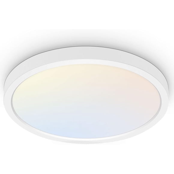 hykolity Lumière Ronde à Écran Plat LED de 18 Pouces, Blanc, 32W, 3200lm, 3000K/4000K/5000K CCT Sélectionnable, Angle de Faisceau de 120°, Éclairage Latéral Dimmable pour Plafond - Liste ETL