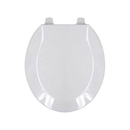 Round Plastic Toilet Seat, White