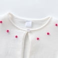 thumbnail image 6 of KPOPLK Girls Cardigan Sweater Toddler Button Down Knit Dress Cover Up Long Sleeve Ruffle Cardigan with Scalloped Hem White Size 5-6 Years, 6 of 8