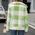 thumbnail image 5 of Womens Jackets Fall Plaid Fleece Sherpa Zipper Lapel Coat With Pocket Color Block Warm Winter Outfits, 5 of 7