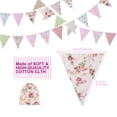 thumbnail image 4 of 3X Banderines de Tela de 40 Pies, 42 Piezas de Banderines para Exteriores, Bandera Floral de Algodón Vintage con Esquinas para Fiesta de Cumpleaños Jardín, 4 of 5