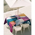 thumbnail image 3 of 52x70 Inch Outdoor Tablecloth with Umbrella Hole Zipper Rectangle Shabby Abstract Rectangular Tablecloths Outside Waterproof Geometric Artwork Painting Patio Table Cloth Cover for Picnic Party, 3 of 8