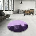 thumbnail image 4 of Ahgly Company Machine Washable Indoor Round Transitional Blossom Pink Area Rugs, 4' Round, 4 of 7