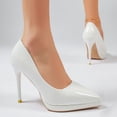 thumbnail image 3 of Vibrex High Heels Women Pumps Pointed Toe Stilettos Heels Party Shoes Women's Fashionable and Casual Solid Color Shiny Heels Comfortable Slip on Shoes, 3 of 9