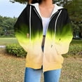 thumbnail image 2 of safuny Womens Zip Up Hoodies Coats Long Sleeve Gradient Oversized Sweatshirts Jacket with Pockets Fall Fashion Clothes Yellow _f L, 2 of 6