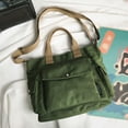 thumbnail image 2 of Stylago Women Canvas Tote Purses Students Button Crossbody Bag Adjustable Strap Shoulder Bags for Ladies Travel Shopping Camping Green, 2 of 5