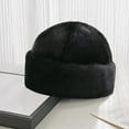thumbnail image 4 of GROFRY Winter Hat No Brim Ergonomic Keep Warm Padded Thickened Winter Wear Imitation Mink Winter Head Plush President Hat for Outdoor, 4 of 8