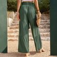 thumbnail image 4 of Boho Tiered Palazzo Pants for Women, High Rise Belted Wide Leg Trousers, Casual Spliced Loose Slacks, Summer Flowy Bottoms, 4 of 7