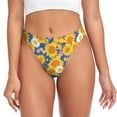thumbnail image 1 of Balery Vintage White Yellow Sunflower Tangas de Algodón para Mujer con Estampado – Ropa Interior Sexy, Transpirable, G-string-X-Large, 1 of 6