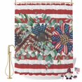 thumbnail image 2 of Independence Day Shower Curtain, 72" x 84", Red White Stripes Red Blue Sunflower Waterproof Bathroom Curtain Washable Shower Curtain Set with 12 Hooks, 2 of 9
