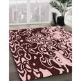 thumbnail image 3 of Ahgly Company Machine Washable Indoor Square Transitional Pink Area Rugs, 6' Square, 3 of 7