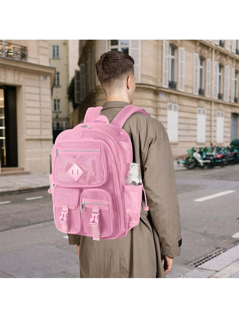 Dakimoe Mesh Backpack School Backpacks Large Capacity See  display picture 1
