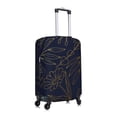 thumbnail image 3 of Daiia Copper-Gold Gloss Outline Flower Luggage Cover, Thickened Washable Travel Luggage Covers, Elastic Unique Baggage Covers for 18-20 inch Luggage-Large, 3 of 9