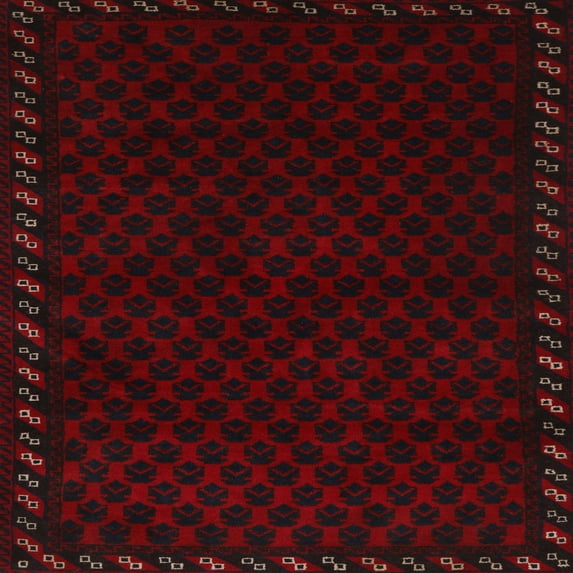 Ahgly Company Indoor Square Traditional Red Southwestern Area Rugs, 3' Square