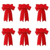 HANXIULIN 6 Pack Red Wreath Bows for Christmas Outdoor Decorations Striped Ribbons for Crafts Xmas Holiday Gifts Present Wrapping Home Decor Home Accessories