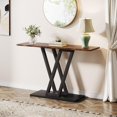 thumbnail image 1 of TRIBEWOOD Table Console de Ferme, Table de Couloir de 43 Pouces pour Entrée, Table Étroite pour Salon, Tables d'Entrée avec Cadre en Métal Stable, Brun Rustique, 1 of 8