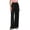 Black, variant on Women's 100% Cotton Wide Leg Pants Elastic High Waist Adjustable D string Casual Loose Flow Trousers with Pockets, S-XXL