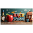 thumbnail image 3 of Colorful Back to School Banner with Apple Alarm Clock and Backpack Elements Backdrop for Classroom Decorations School Party Photography Props Supplies, 3 of 4