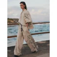 thumbnail image 2 of Conjunto de algodón y lino para mujer, Top holgado de manga farol, pantalones de pierna ancha, ropa de fiesta y vacaciones, novedad de verano, 2 of 5